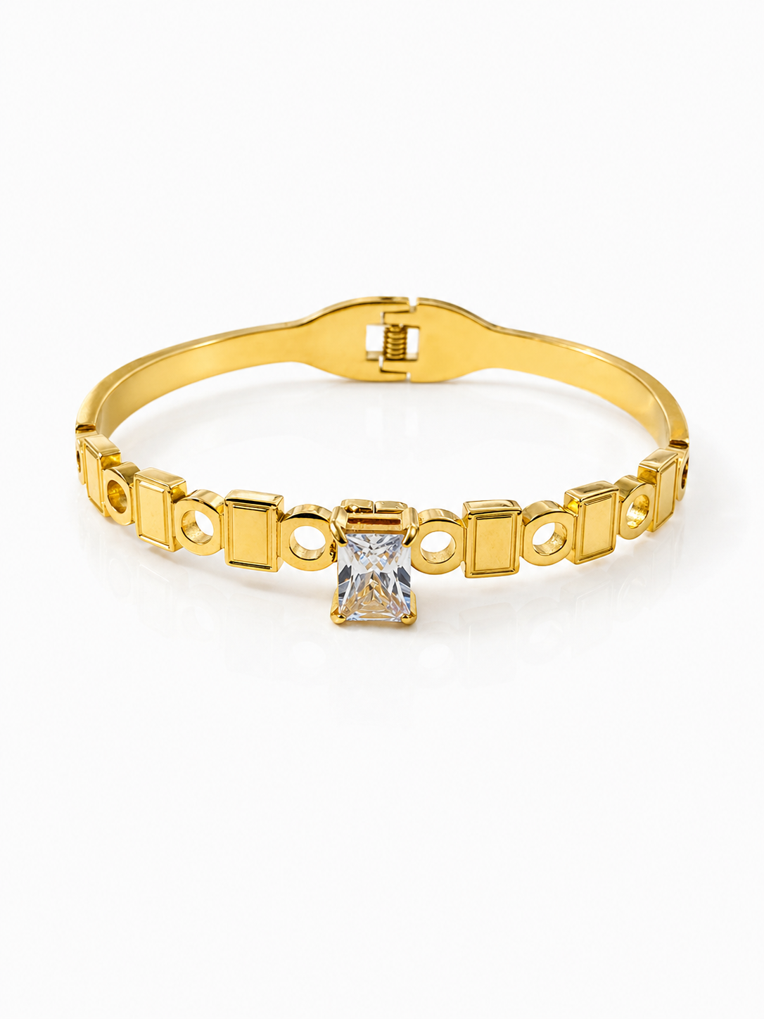 Premium Gold Plated Bracelet with Modern Crystal Design