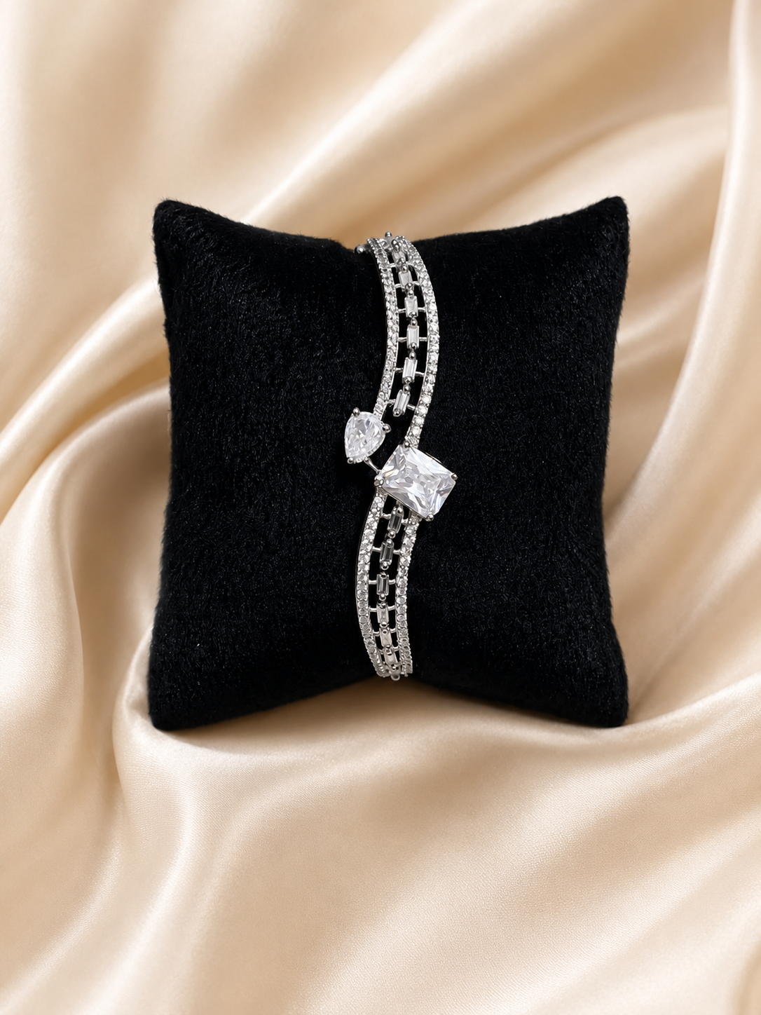 18K Gold Plated Crystal Charm Bracelet for Women | Anti-Tarnish Elegant Adjustable Bracelet