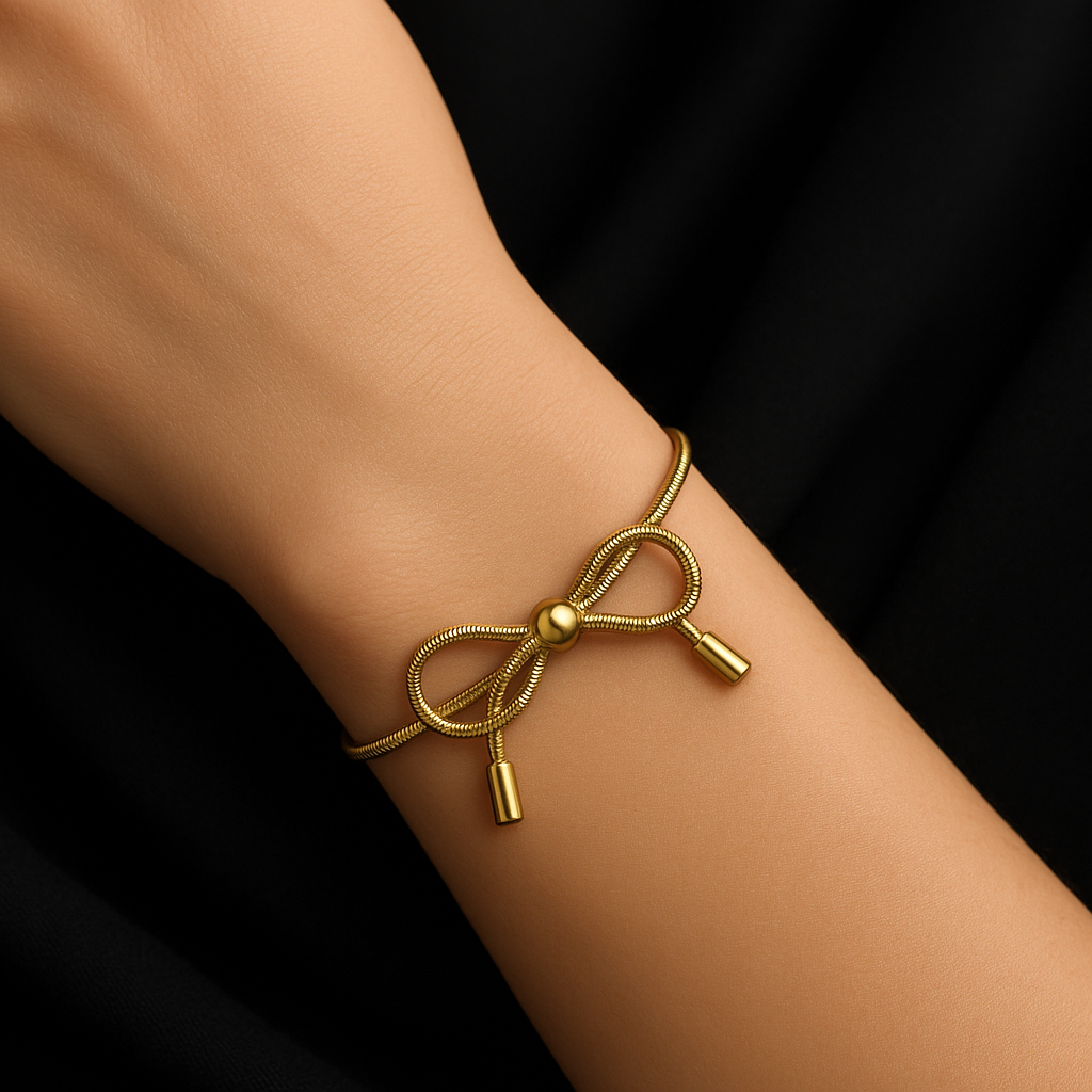 Anti-Tarnish Bow Chain Bracelet for Women & Girls | Adjustable Fit | Perfect for Gifting
