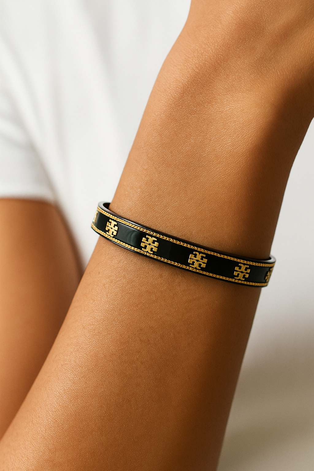 Jewelsstar Latest Design Anti-Tarnish Bracelet – Black & Golden Combination | One Size Fits All