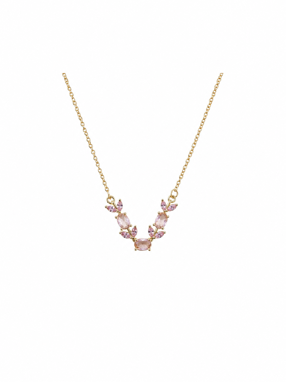 18K Gold Plated Pink Tulip Chain Necklace for Women | Anti-Tarnish Floral Pendant Chain | Trendy Elegant Jewelry Gift