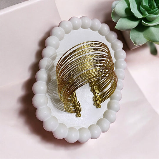 Goldplated Multiple Bangles Look Bracelet