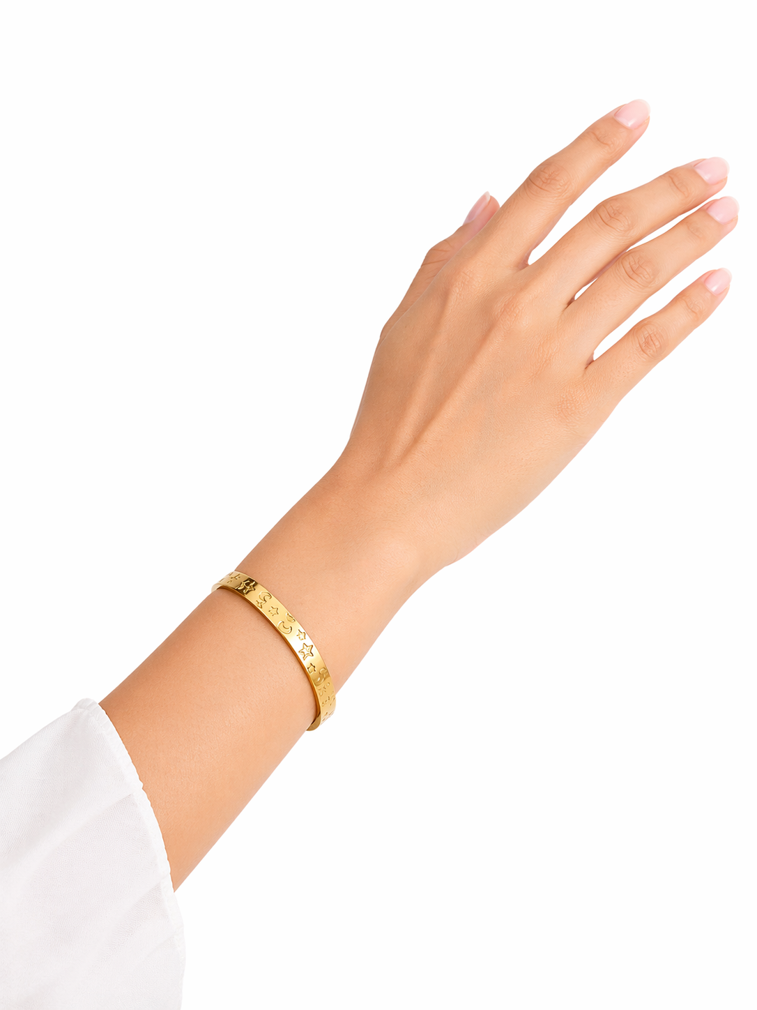 18K Gold Plated Celestial Charm Bracelet – Moon & Star Design