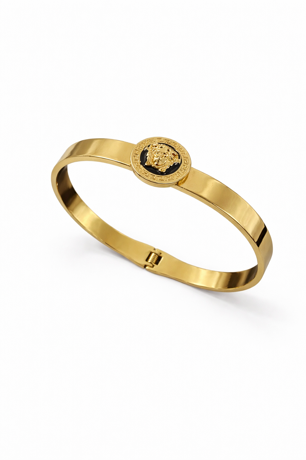 Medusa Style Gold-Tone Bracelet for Women | Versace-Inspired Designer Bangle | Luxury Statement Wrist Jewelry | Party & Premium Wear Waterproof Openable Bracelet