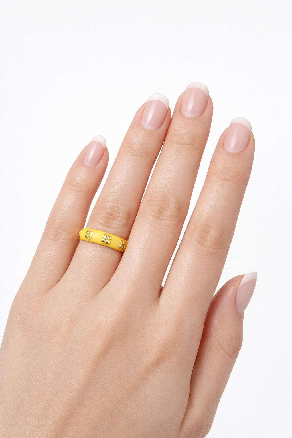 18K Gold Plated Adjustable Enamel Ring for Women | Blue & Pink Minimal Pattern Ring | Trendy Everyday Jewelry