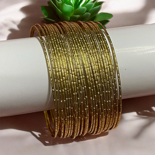 Goldplated Multiple Bangles Look Bracelet