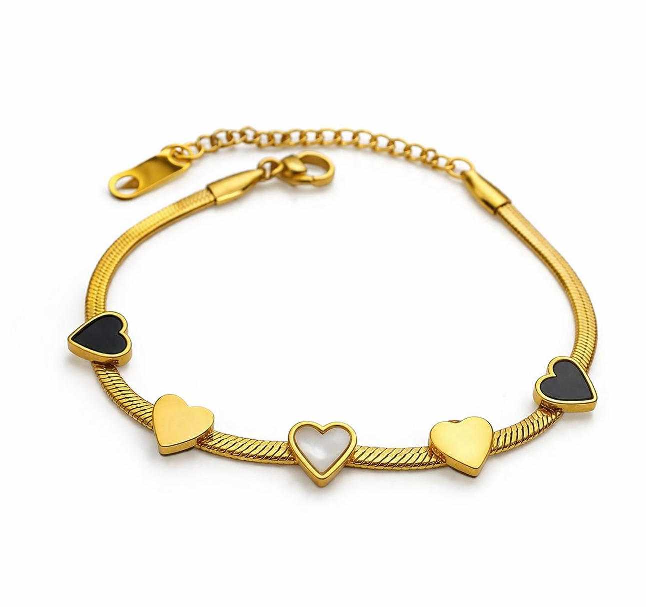 Charming Anti-Tarnish Heart Charm Bracelet