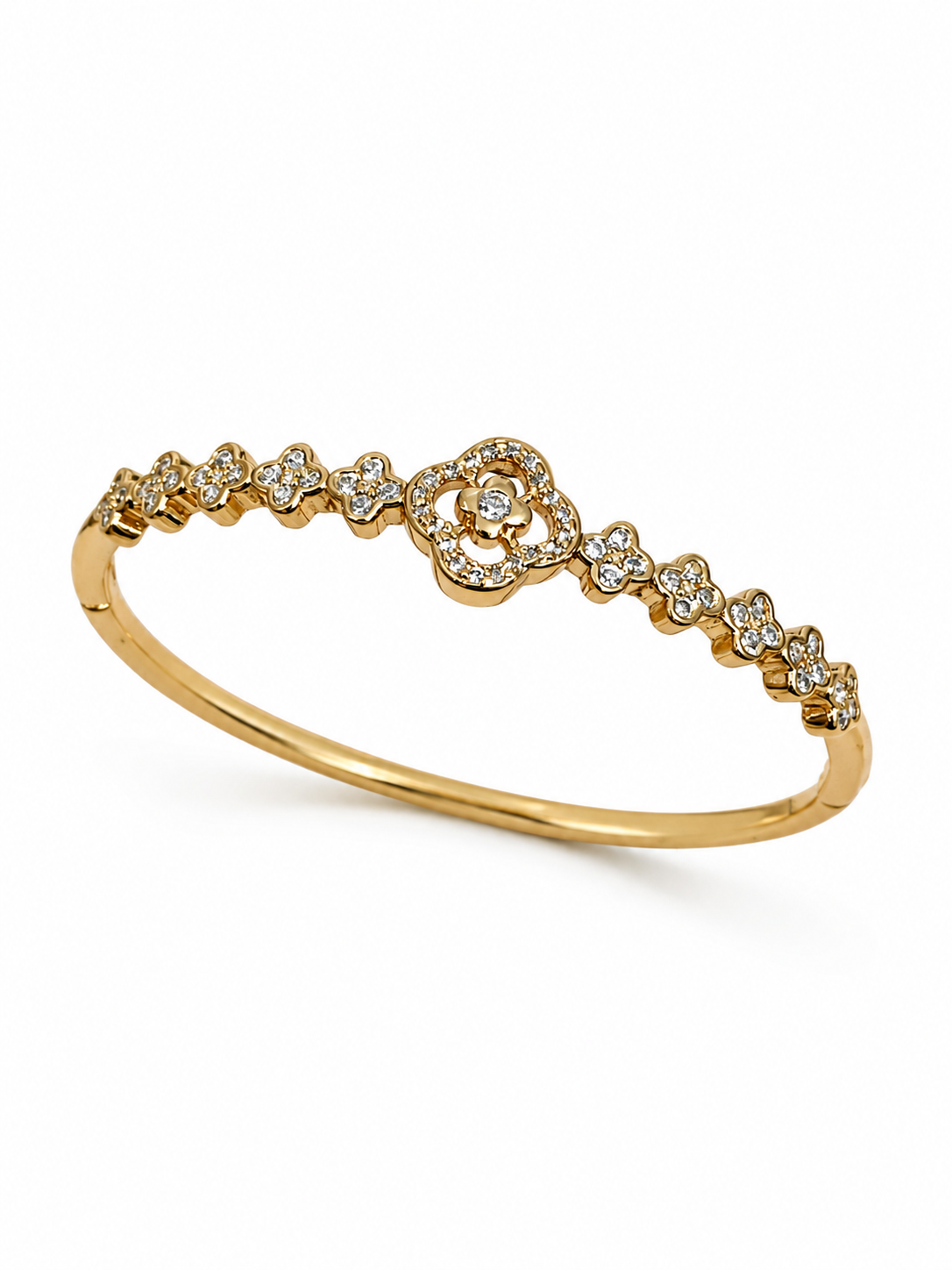 Elegant Golden Clover Gold-Plated Bracelet