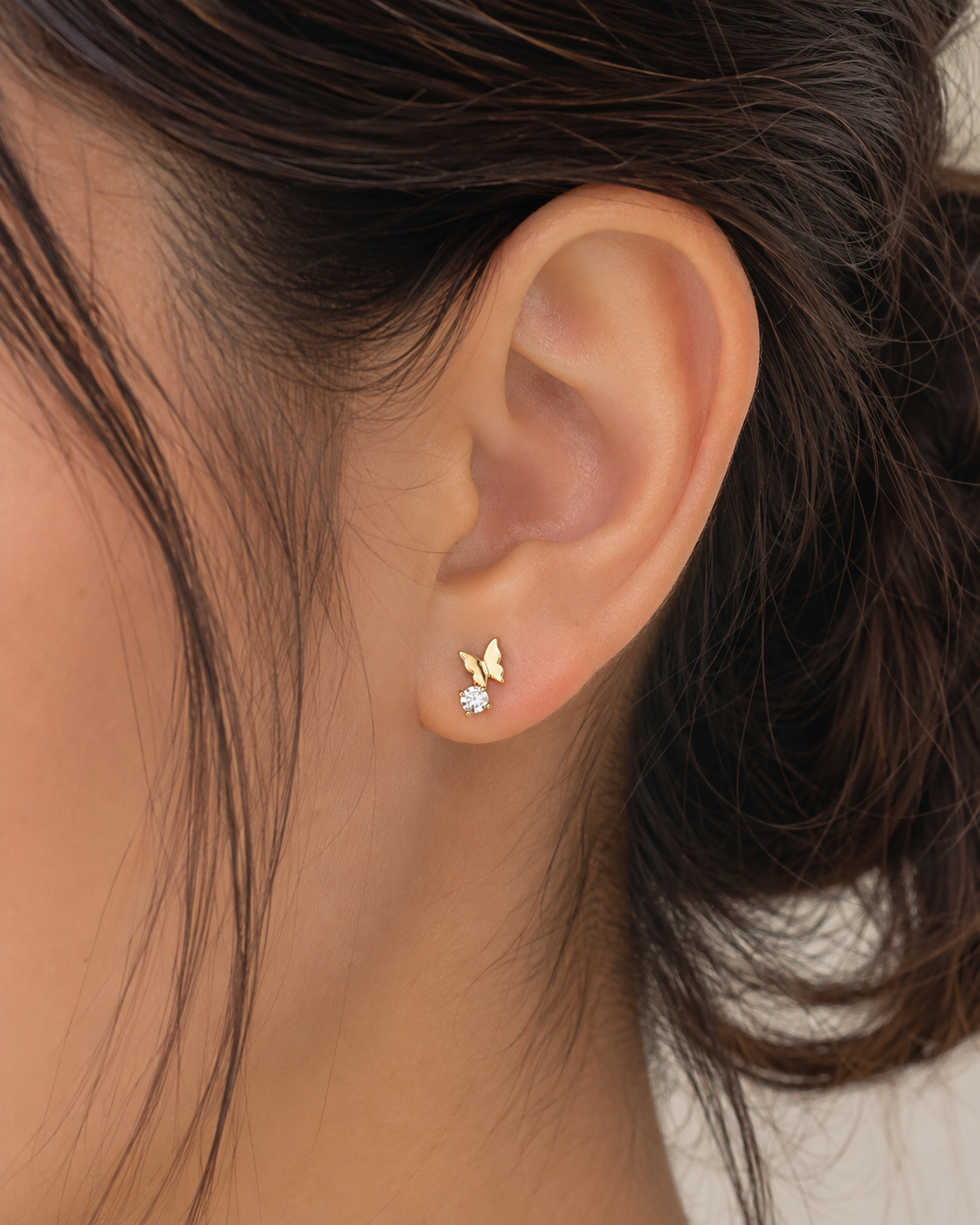 Minimal small Butterfly Stud Earrings – Anti Tarnish 18K Gold Plated