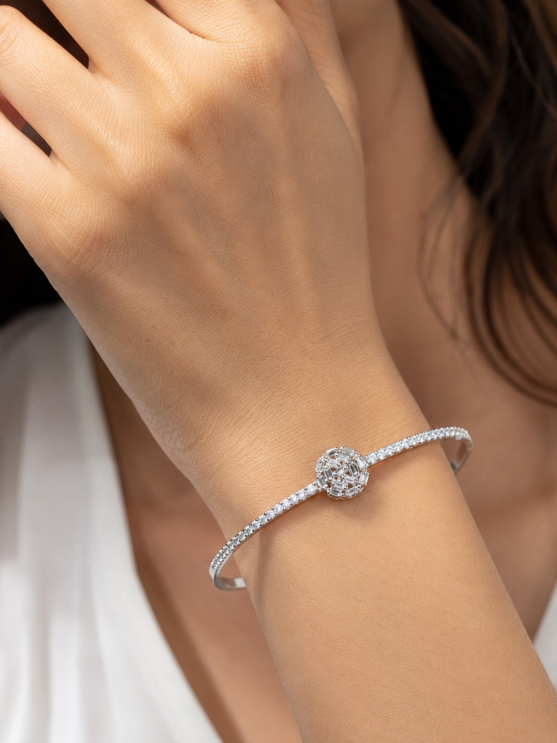 18K Gold Plated Anti-Tarnish Crystal Tennis Bracelet for Women | Elegant Everyday Luxury