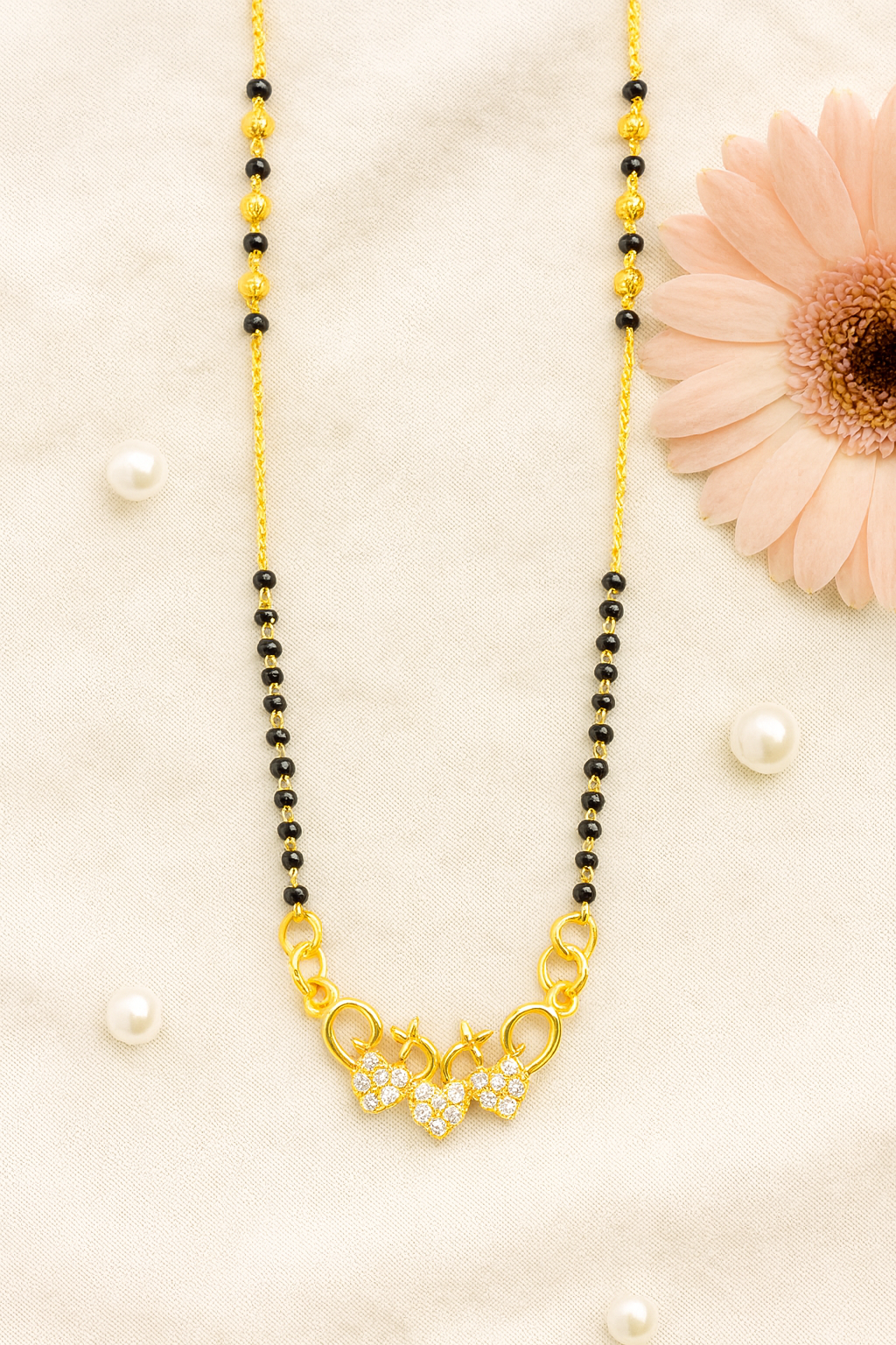 Product Description – 18K Gold Plated Short-Length Mangalsutra (Anti-Tarnish Gold)