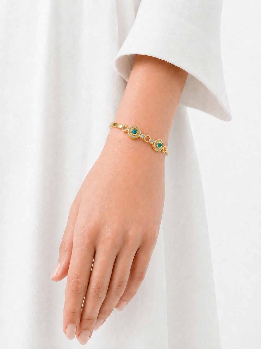 New Evil Eye Bracelet | One Size | Gold Plated Trendy Fashion Jewellery