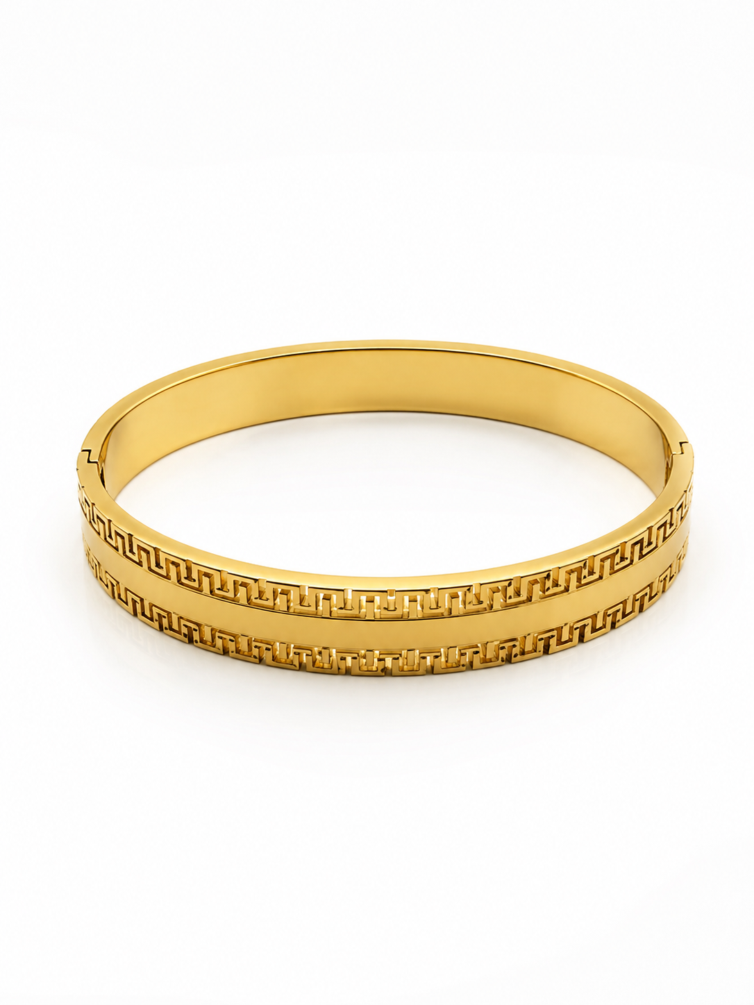 ✨ Greek Pattern Gold-Tone Luxury Bracelet  Product Description: