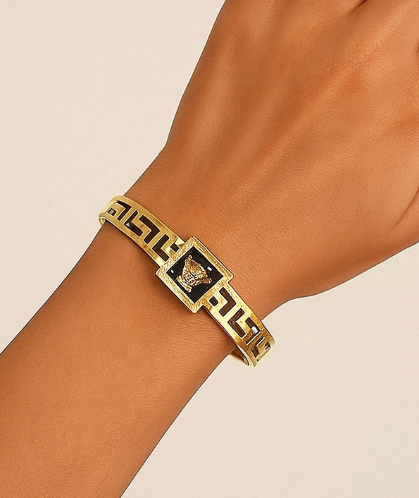 Versace Inspired Gold-Plated Bracelet | Luxury Designer Style | Unisex Fashion Jewellery