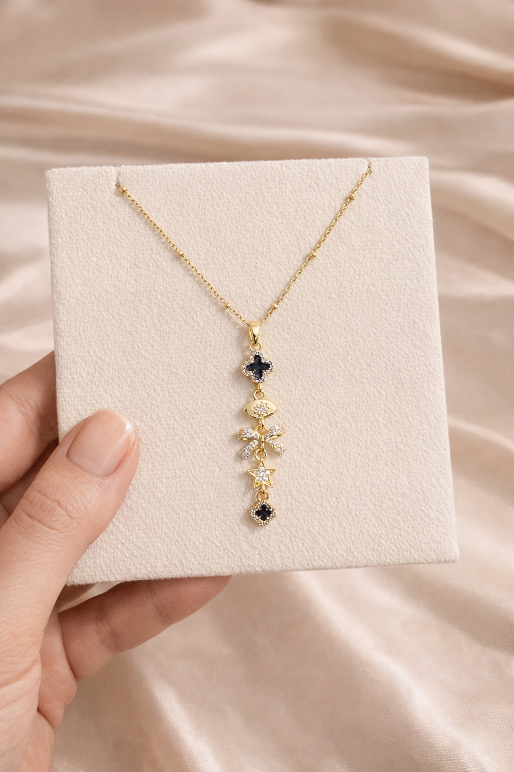 18K Gold Plated Bow Pendant Chain for Women | Anti-Tarnish Waterproof Necklace | Skin Friendly Minimal Bow Necklace | Daily Wear Fashion Jewelry