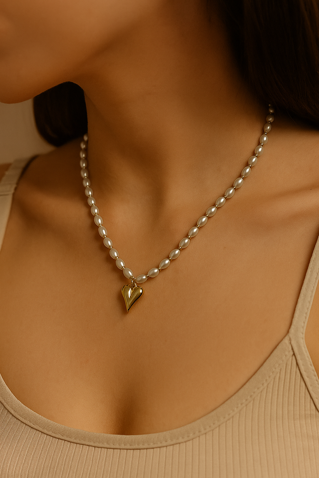 JewelsStar Heart Pendant Chain with Earrings – 18K Gold Plated Anti-Tarnish Jewellery with Valentine’s Day Card