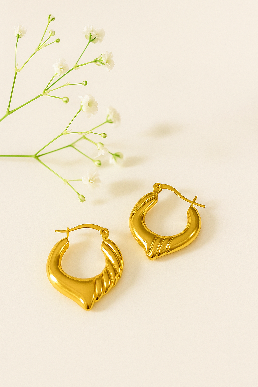 Stunning Anti-Tarnish Designer Hoop Earrings