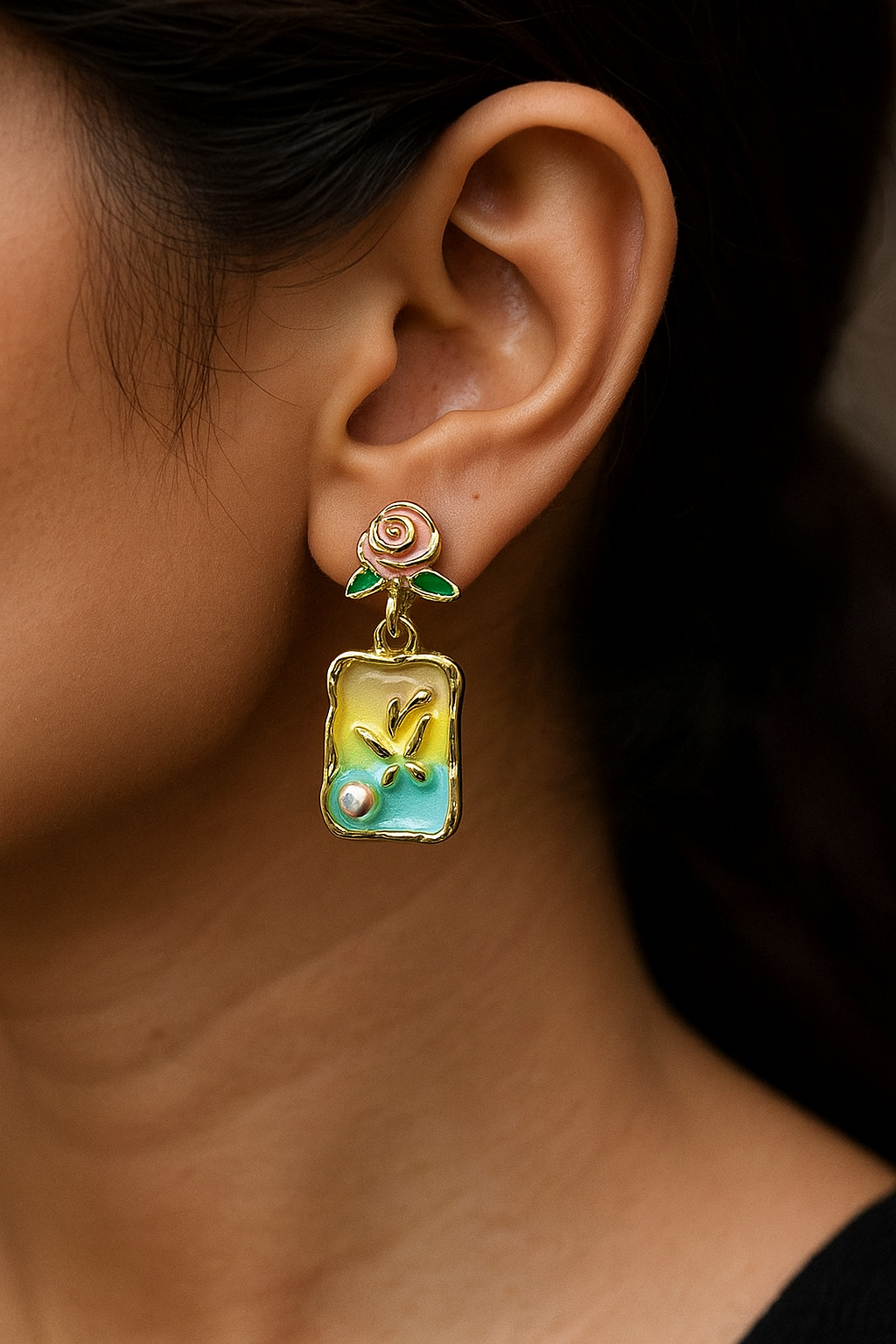 Trendy Handmade Resin Art Earrings – Lightweight | Stylish | Unique