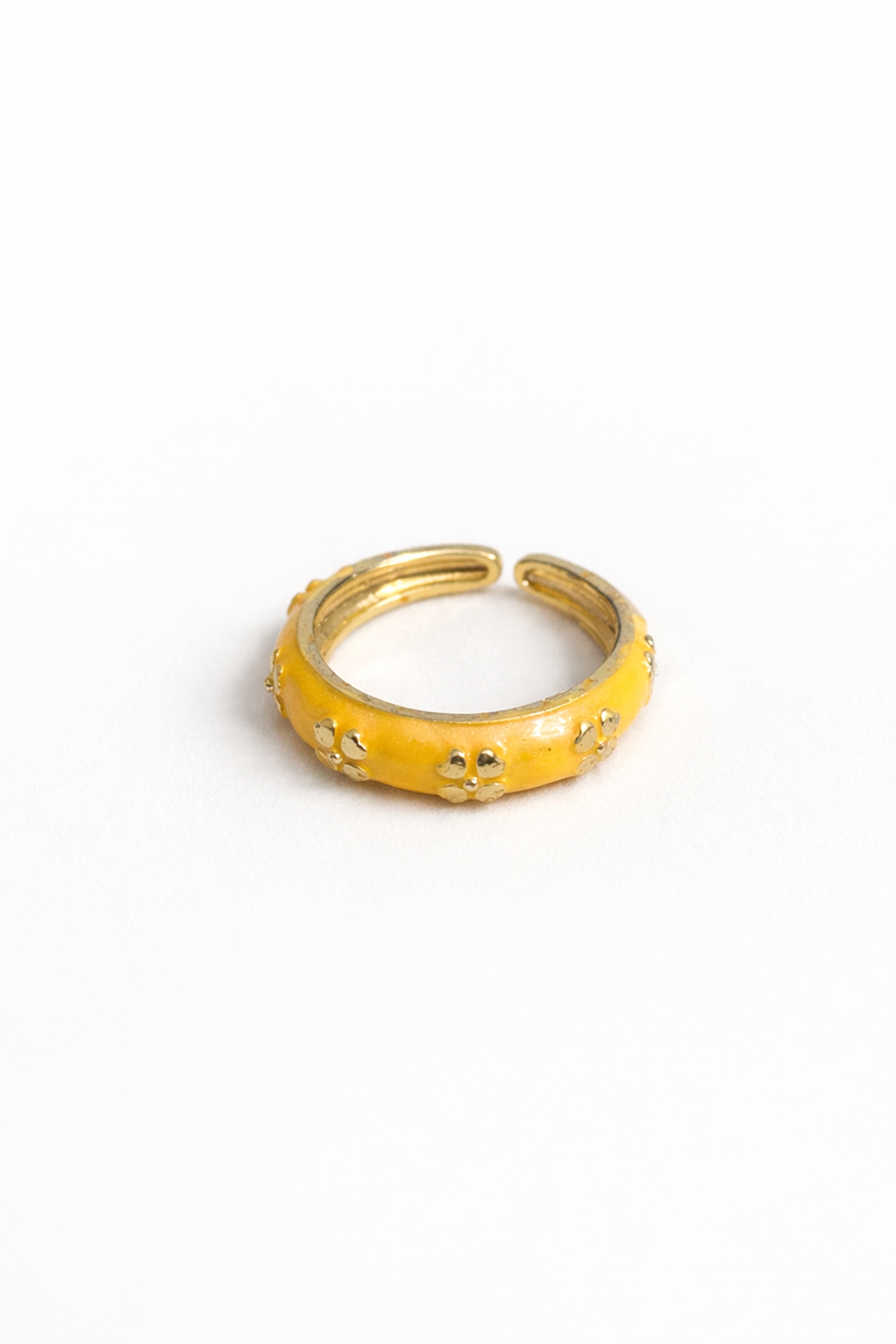 18K Gold Plated Adjustable Enamel Ring for Women | Blue & Pink Minimal Pattern Ring | Trendy Everyday Jewelry