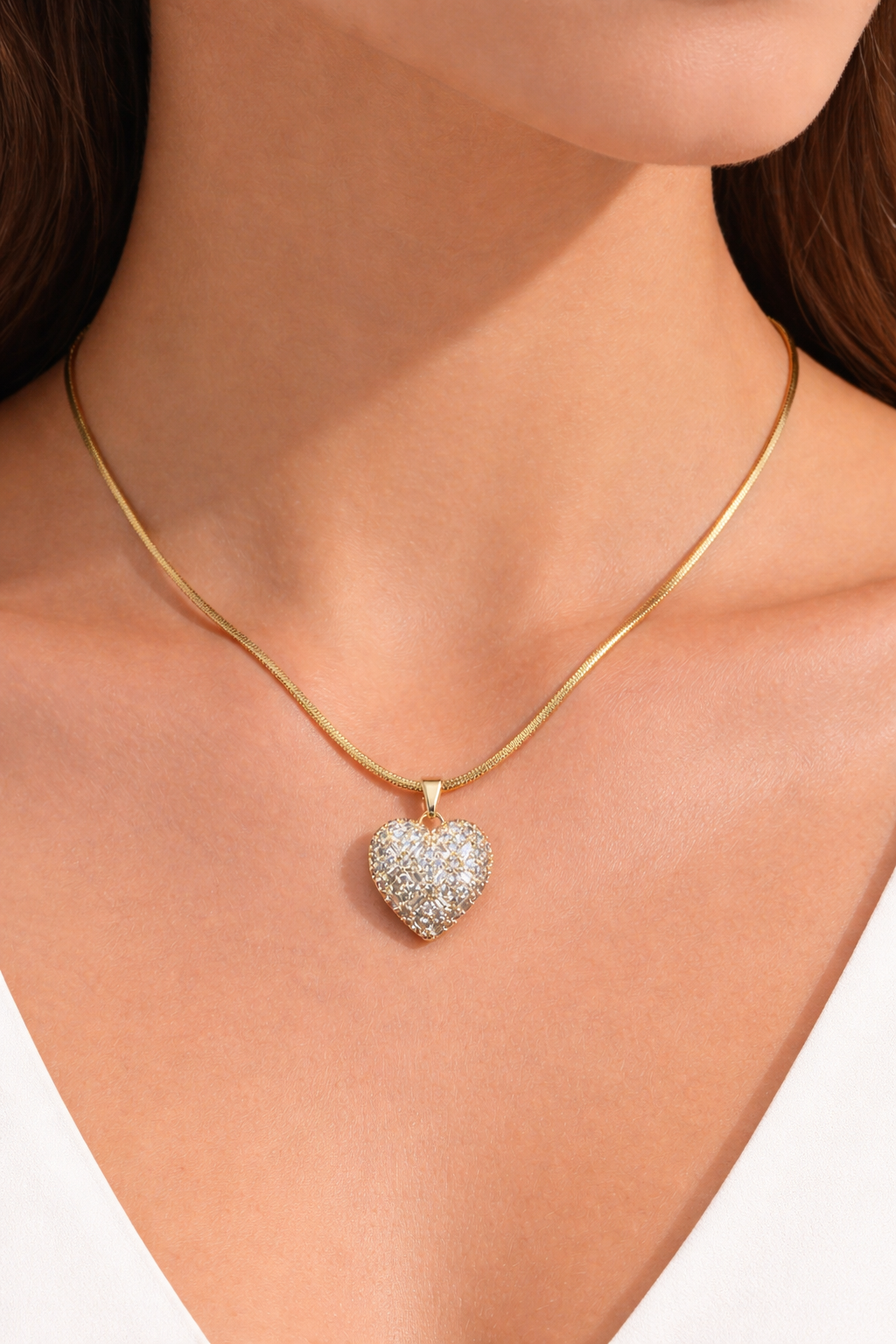 Romantic Heart Gold Pendant & Earrings Set – Perfect Gift Choice 💛 Big Size Pendant, Stylish and Durable Jewelry