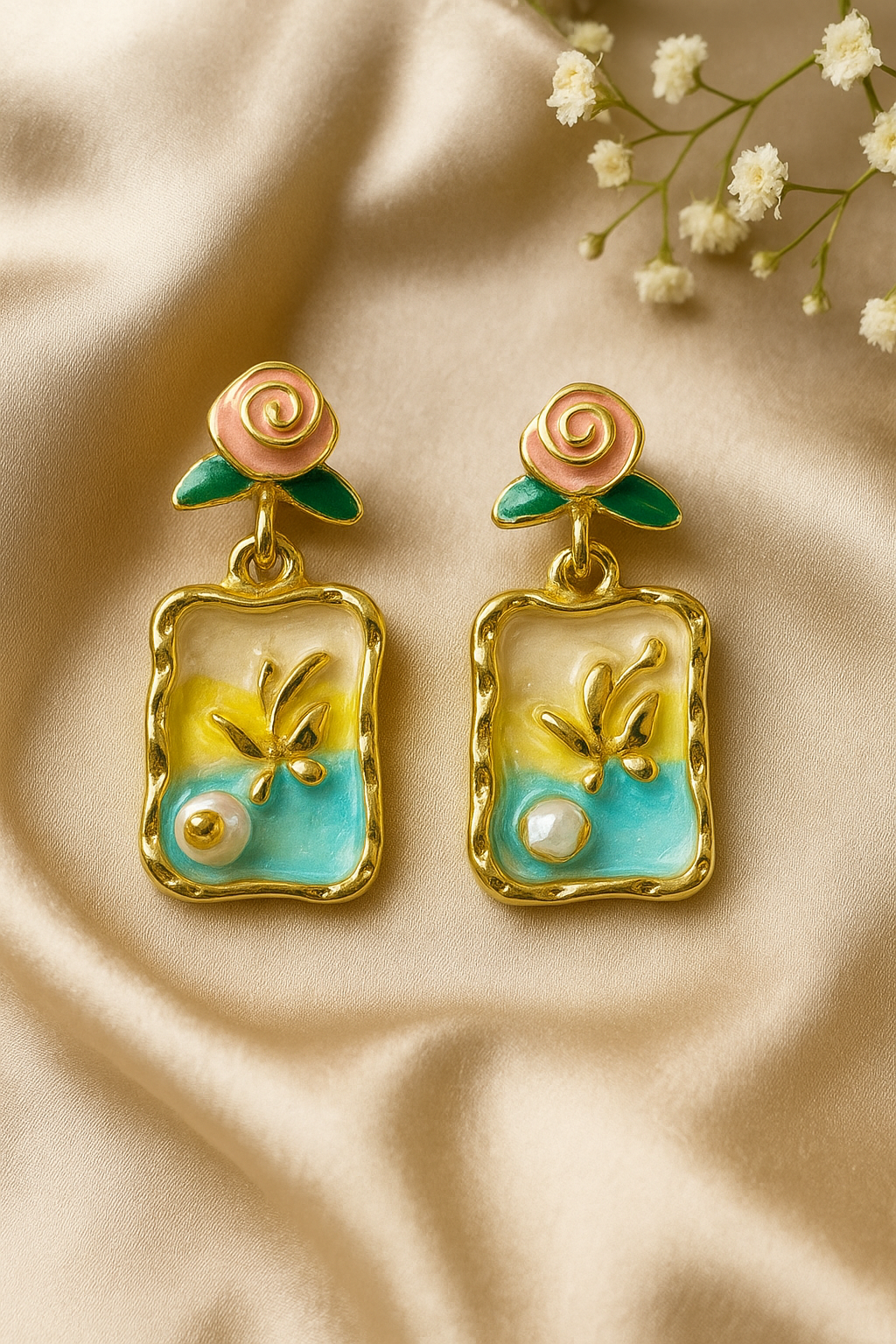 Trendy Handmade Resin Art Earrings – Lightweight | Stylish | Unique