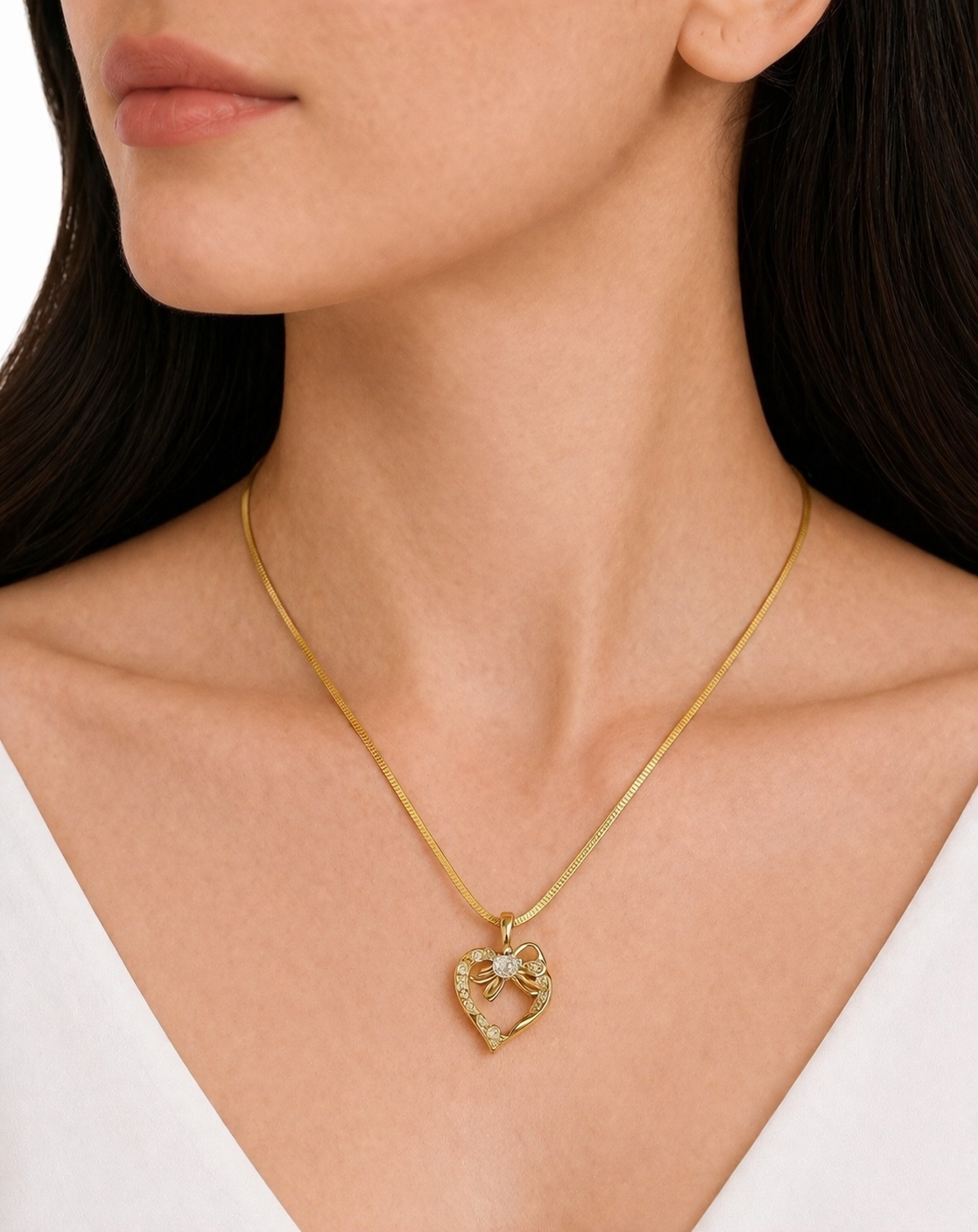 Anti-Tarnish Snake Chain with Heart Pendant – Big Size Pendant, Stylish and Durable Jewelry