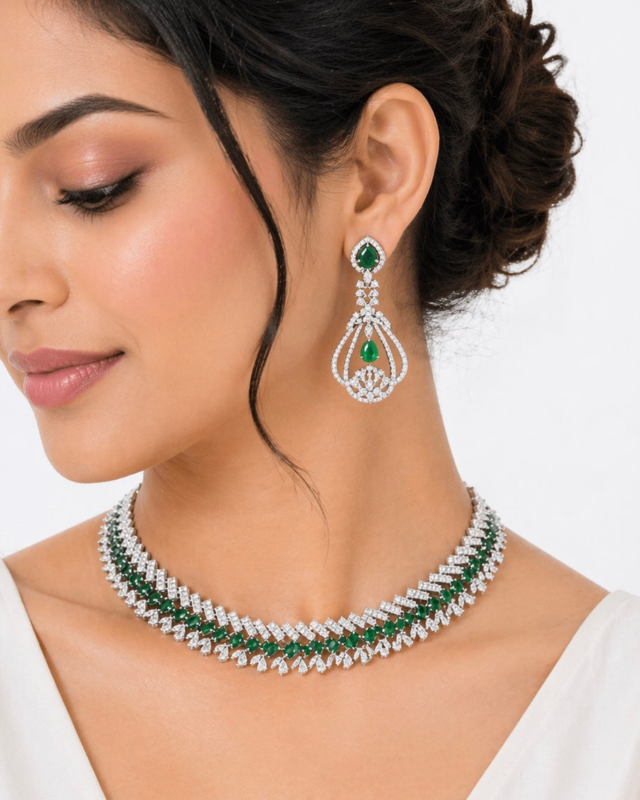 Elegant American Diamond Designer Necklace – A Timeless Statement of Luxury