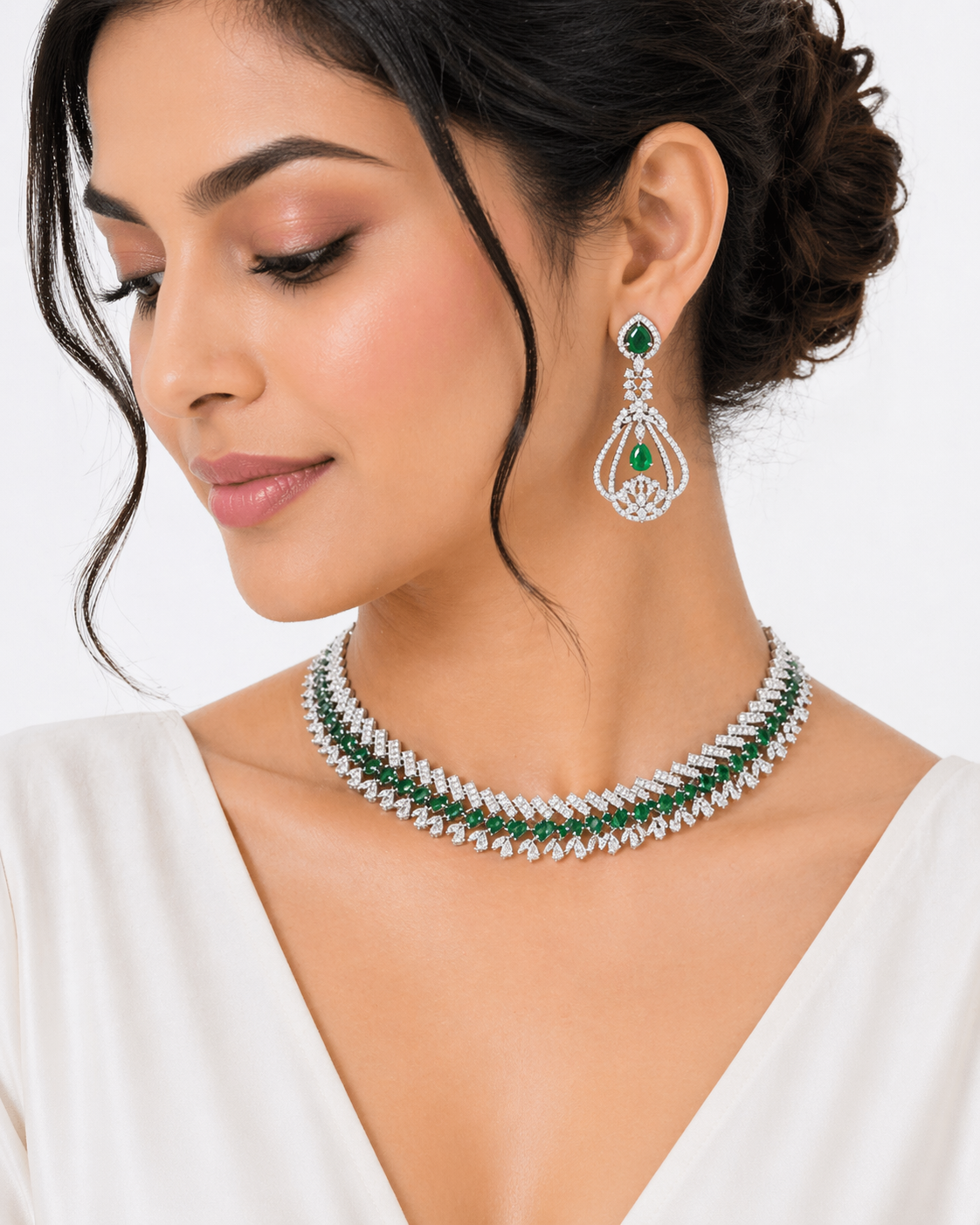 Elegant American Diamond Designer Necklace – A Timeless Statement of Luxury