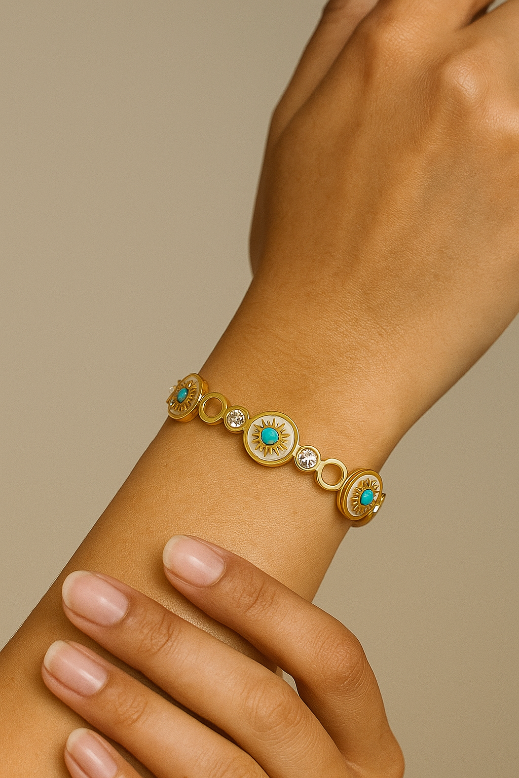 New Evil Eye Bracelet | One Size | Gold Plated Trendy Fashion Jewellery
