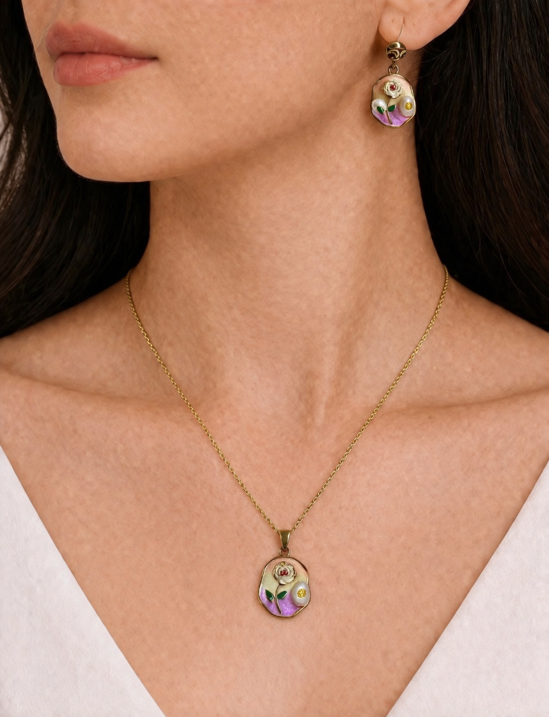 Handmade Resin Art Pendant & Earrings Set – Unique Jewelry for Every Occasion