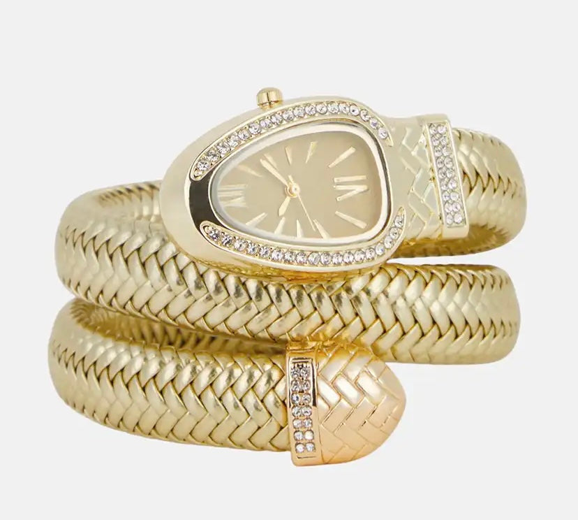 Elegant Snake Design Leather Strap Watch for Women | Stylish & Trendy Analog Wrist Watch