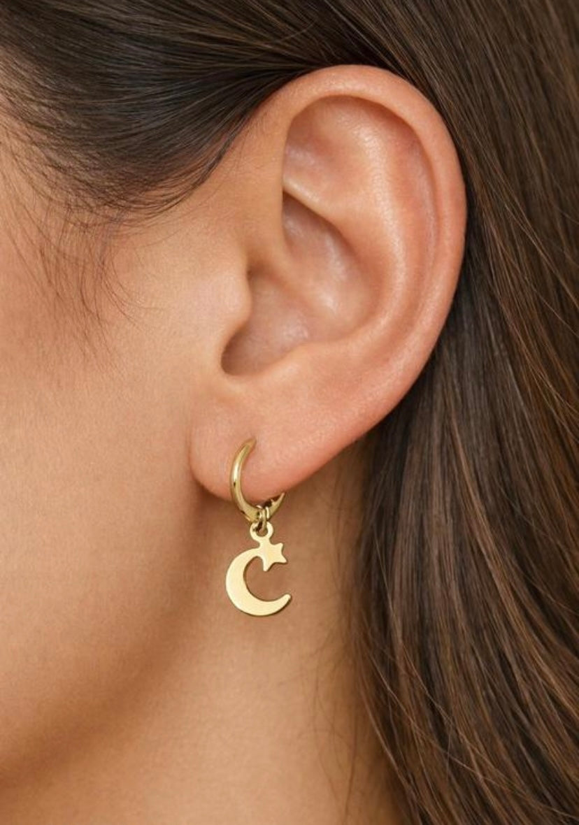 18K Gold Plated Evil Eye Small Hoop Earrings Combo – Set of 3 Minimal Protective Charm Hoops for Women & Girls