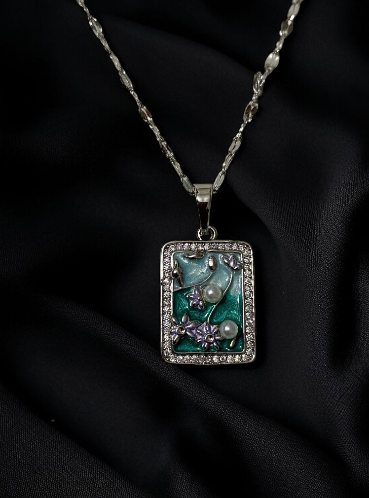 JewelsStar Handmade Resin Art Pendant Chain | Stylish & Lightweight Pendant Necklace for Women & Girls