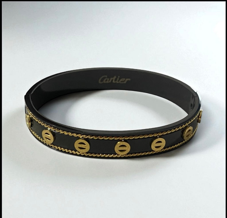 Jewelsstar Latest Design Anti-Tarnish Bracelet – Black & Golden Combination | One Size Fits All