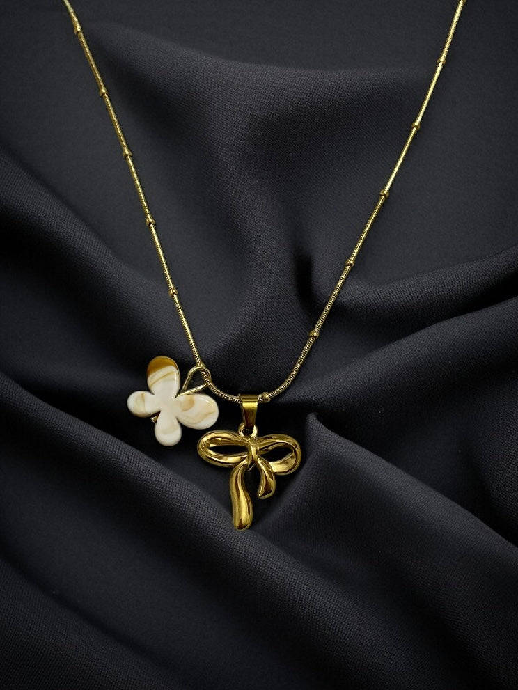 New Trendy Double Pendant Chain for Women & Girls | Classy Girlish Necklace with Adjustable Fit