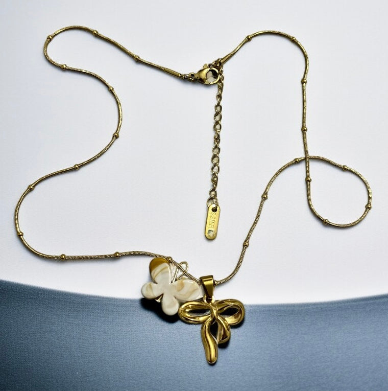 New Trendy Double Pendant Chain for Women & Girls | Classy Girlish Necklace with Adjustable Fit