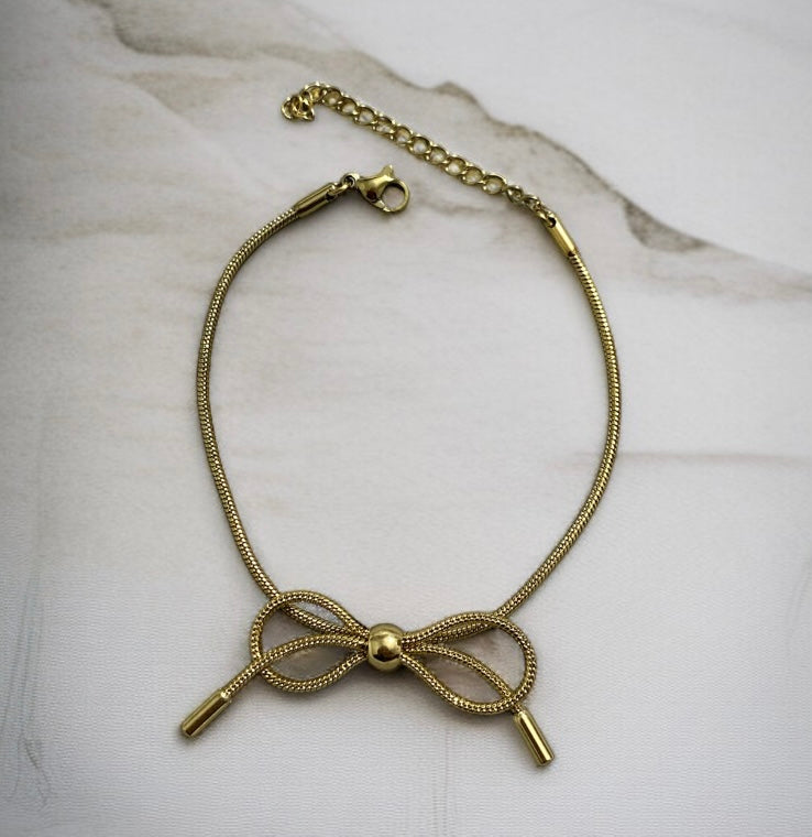 Anti-Tarnish Bow Chain Bracelet for Women & Girls | Adjustable Fit | Perfect for Gifting