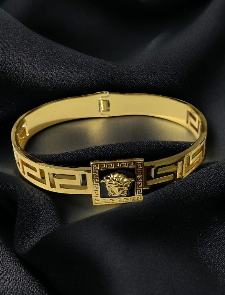 Versace Inspired Gold-Plated Bracelet | Luxury Designer Style | Unisex Fashion Jewellery
