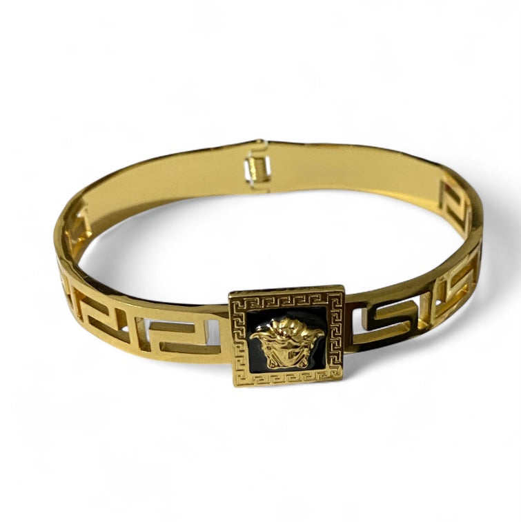 Versace Inspired Gold-Plated Bracelet | Luxury Designer Style | Unisex Fashion Jewellery
