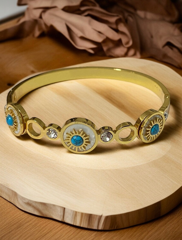 New Evil Eye Bracelet | One Size | Gold Plated Trendy Fashion Jewellery