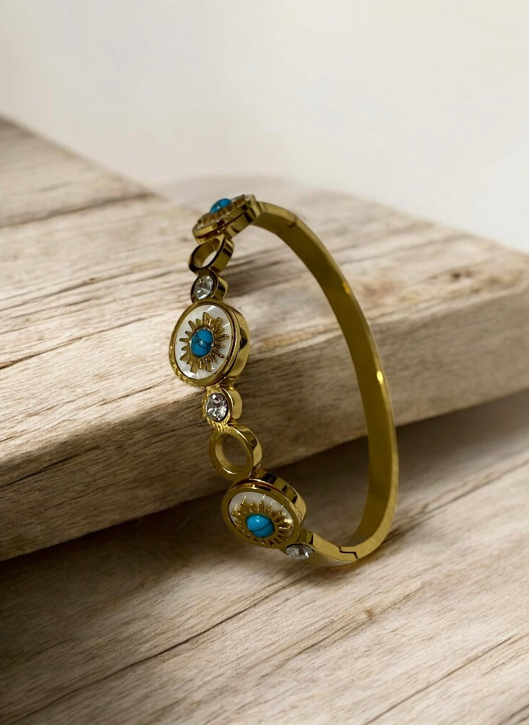 New Evil Eye Bracelet | One Size | Gold Plated Trendy Fashion Jewellery