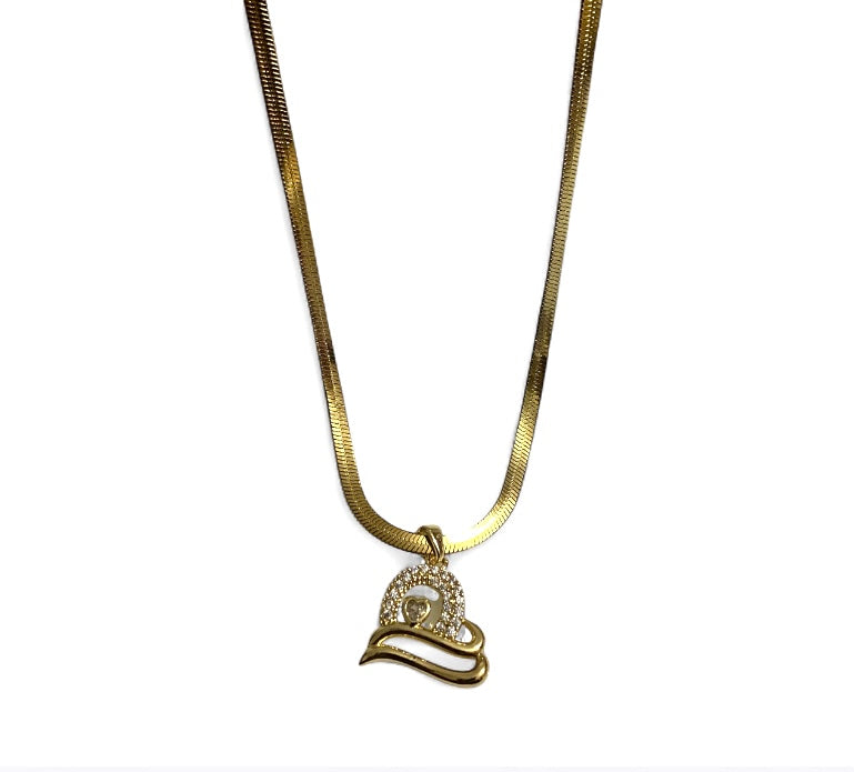 Anti-Tarnish Snake Chain with Heart Pendant – Big Size Pendant, Stylish and Durable Jewelry