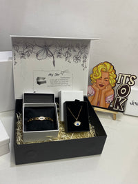 Anti-Tarnish Gift Hamper – Evil Eye Bracelet & Evil Eye Chain | Adjustable, Openable, One Size | Waterproof Daily Wear Jewellery