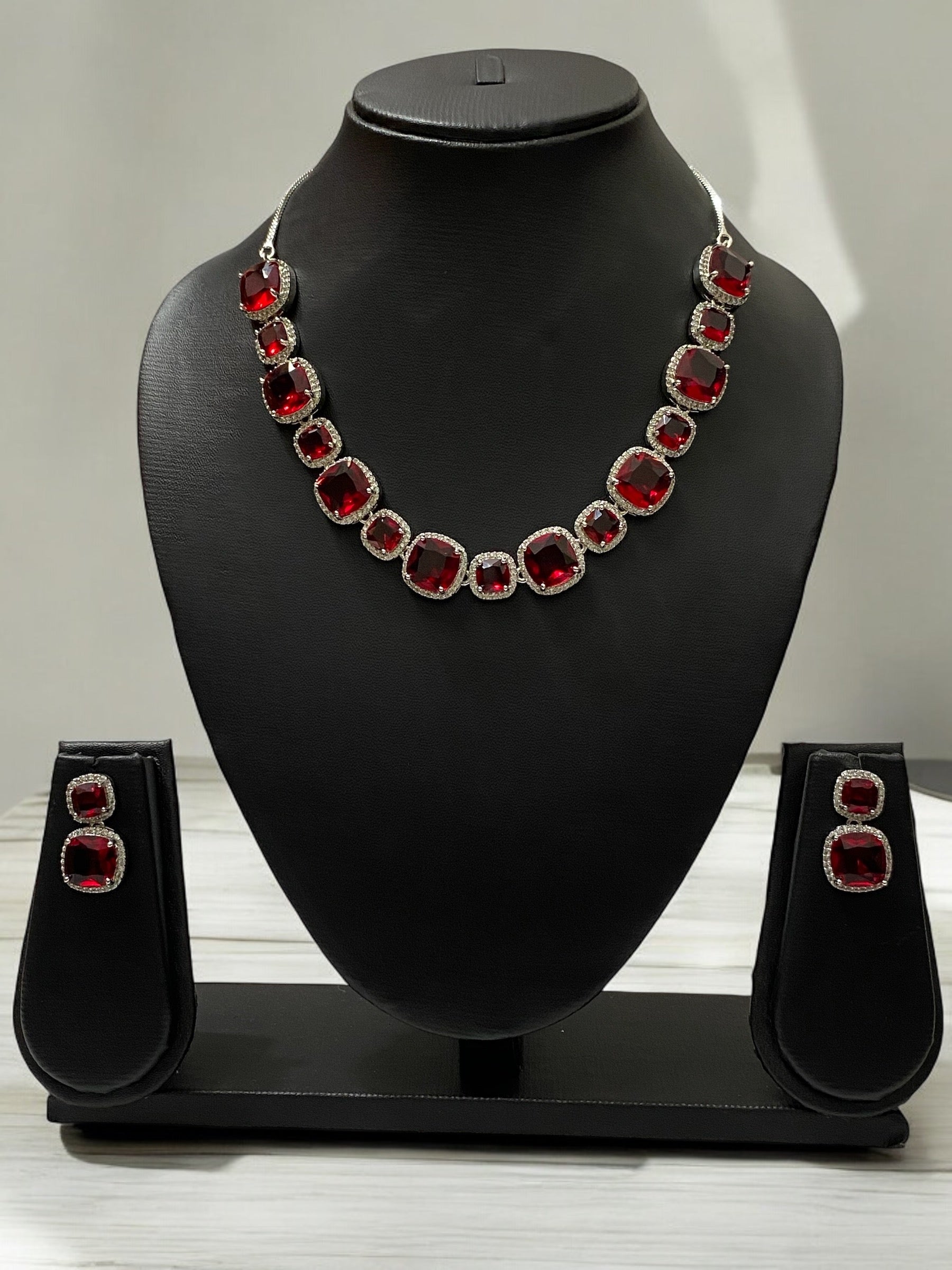 Elegant American Diamond Necklace Set – Sparkling Luxury for Special Occasions