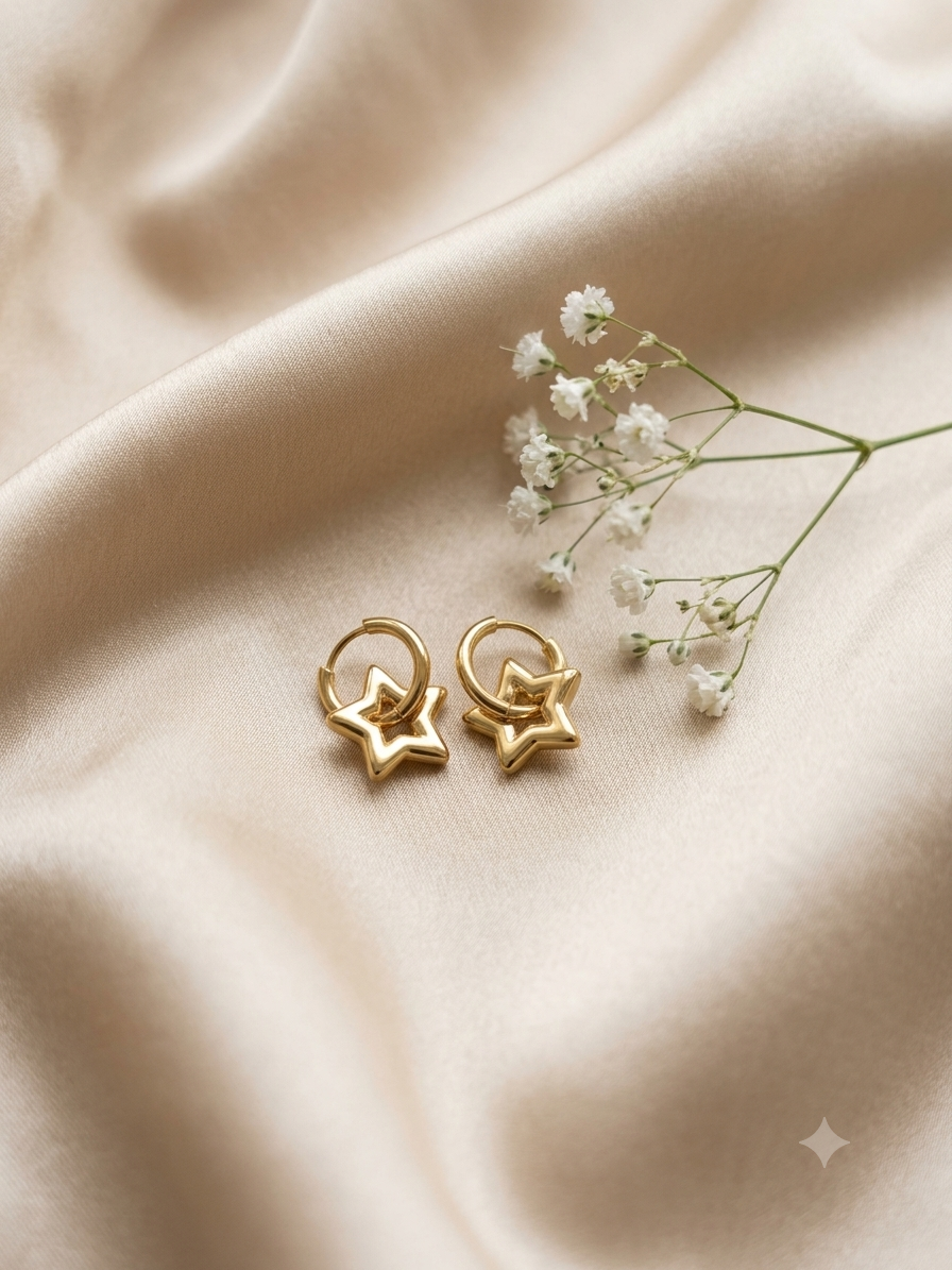 18K Gold Plated 2-in-1 Detachable Everyday Hoop Earrings