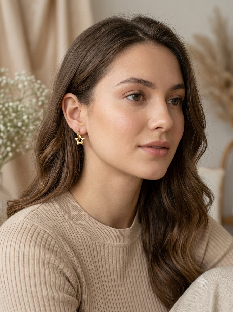 18K Gold Plated 2-in-1 Detachable Everyday Hoop Earrings