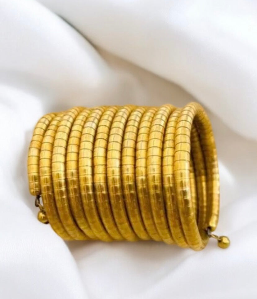 Gold-Plated Spiral Bangle