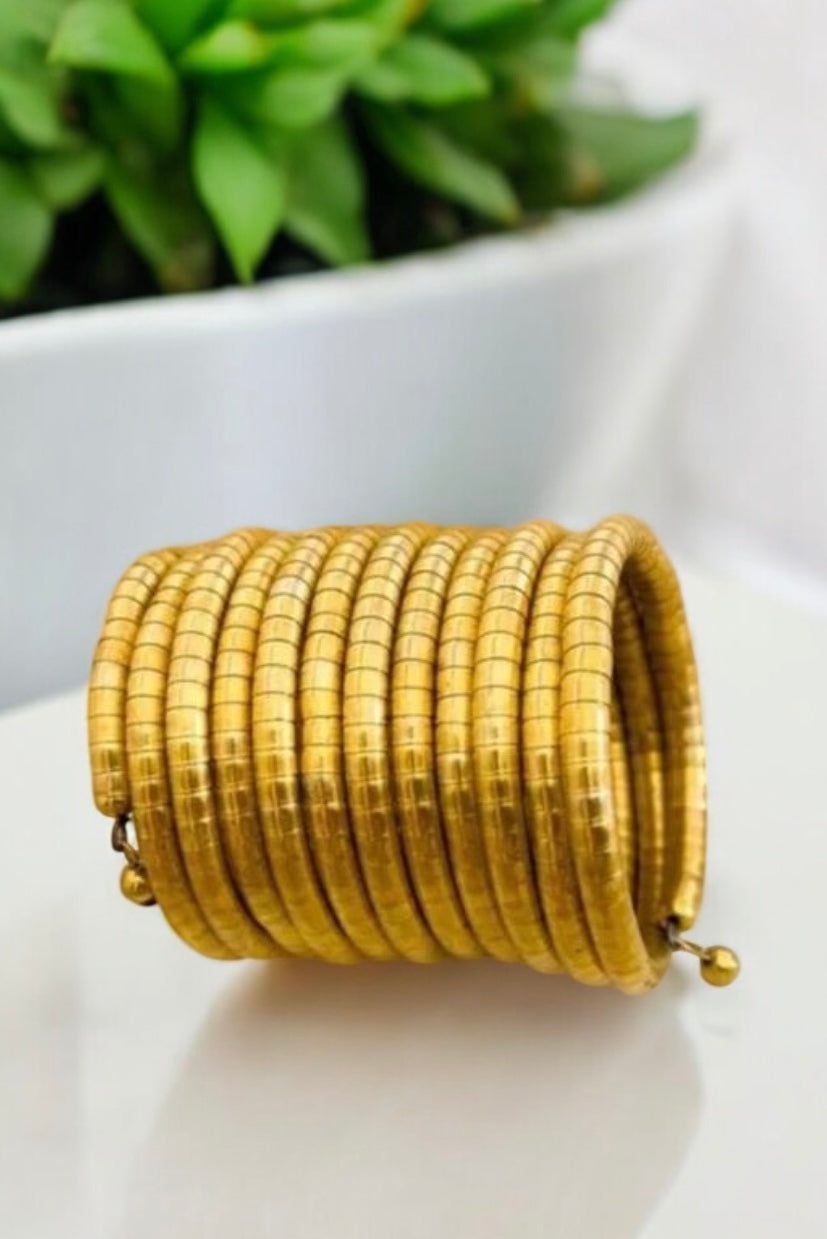 Gold-Plated Spiral Bangle