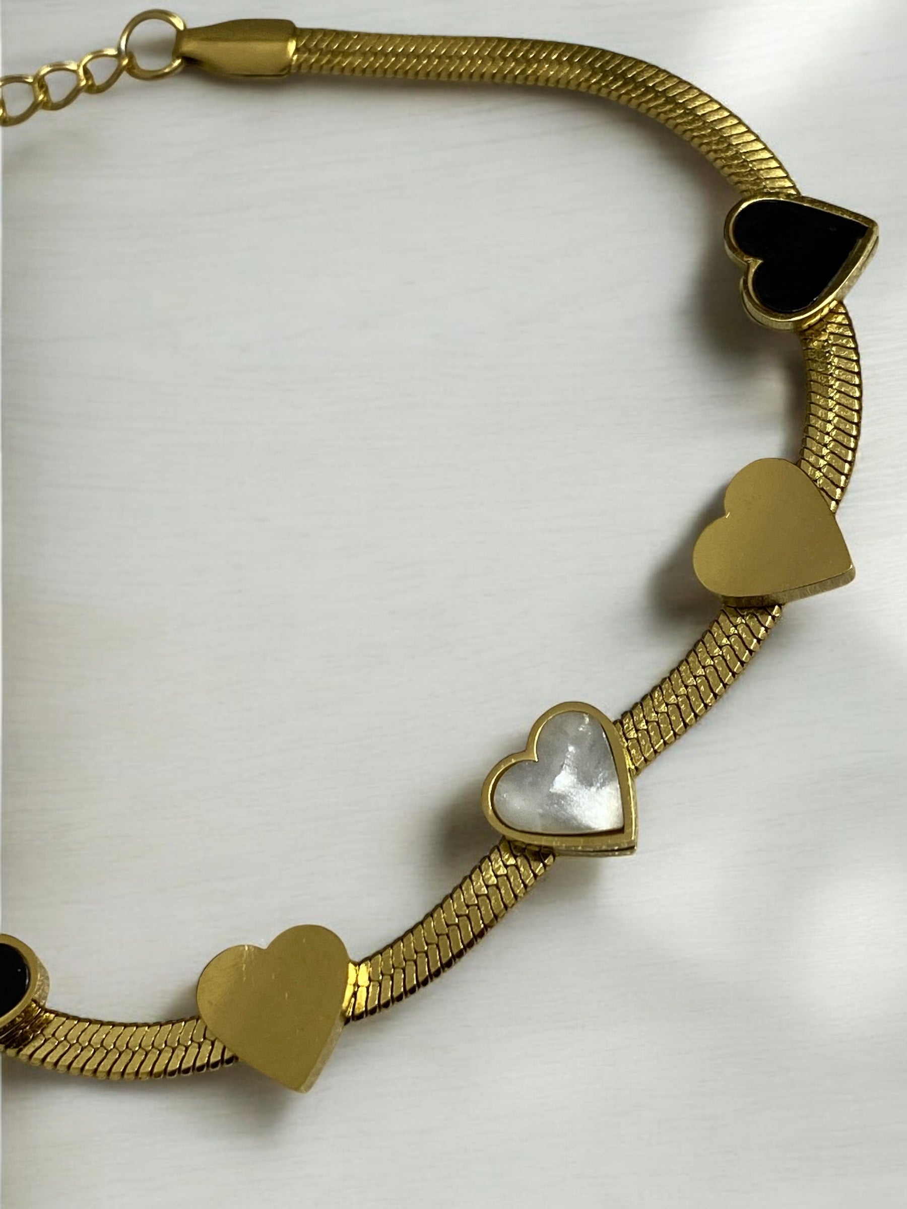 Charming Anti-Tarnish Heart Charm Bracelet