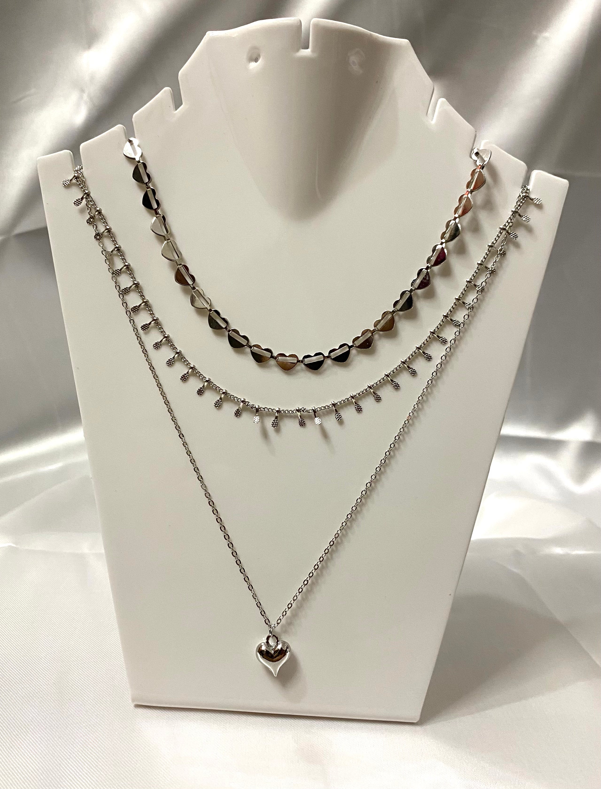 Stunning 3-Layer Heart Necklace Chain